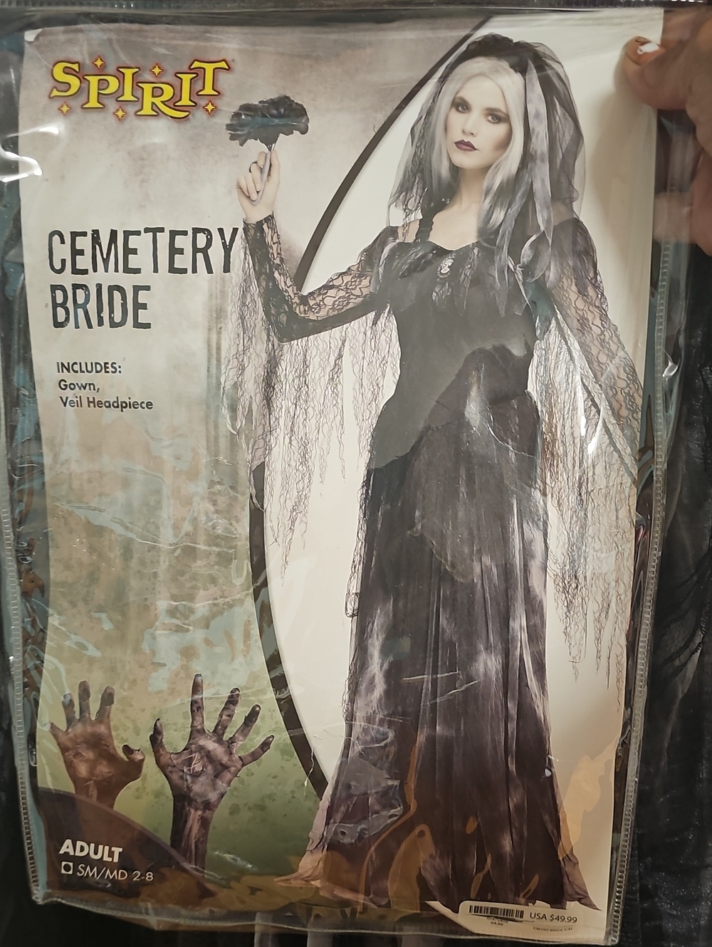 Spirit Black Cemetery Bride Veiled Gown